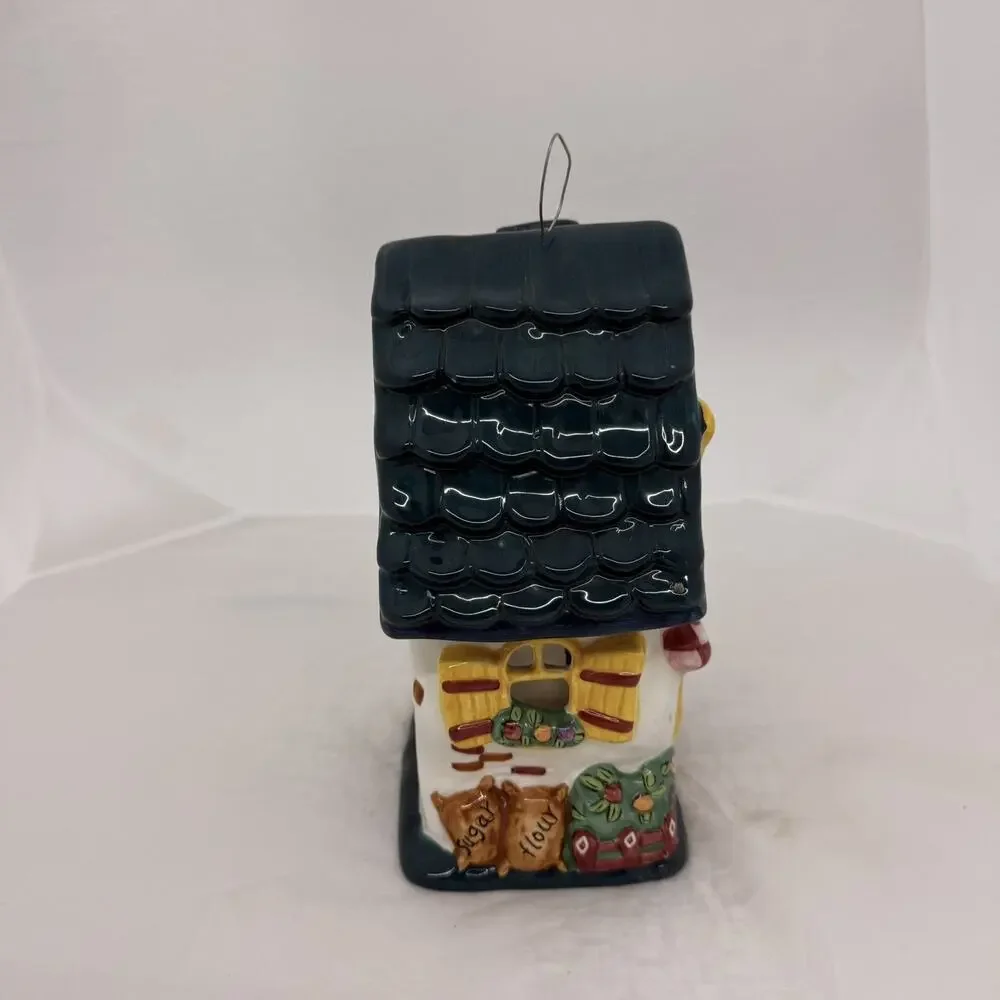 Hand Painted Ceramic & Porcelain Bakery House Collectible, Multicolor